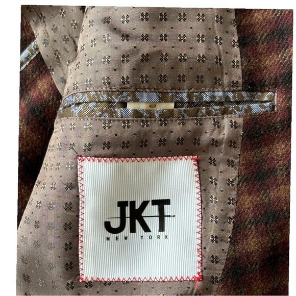 JKT  New York 100% wool men’s 2 button closure plaid blazer coat rn#98302 | 40R - Picture 15 of 16